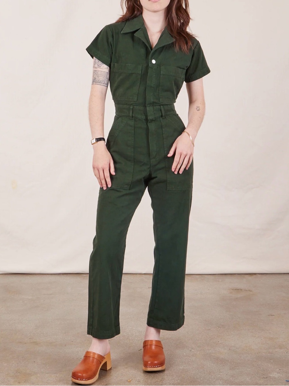 Big Bud Press Green Utility Short Sleeved Jumpsuit XS Petite